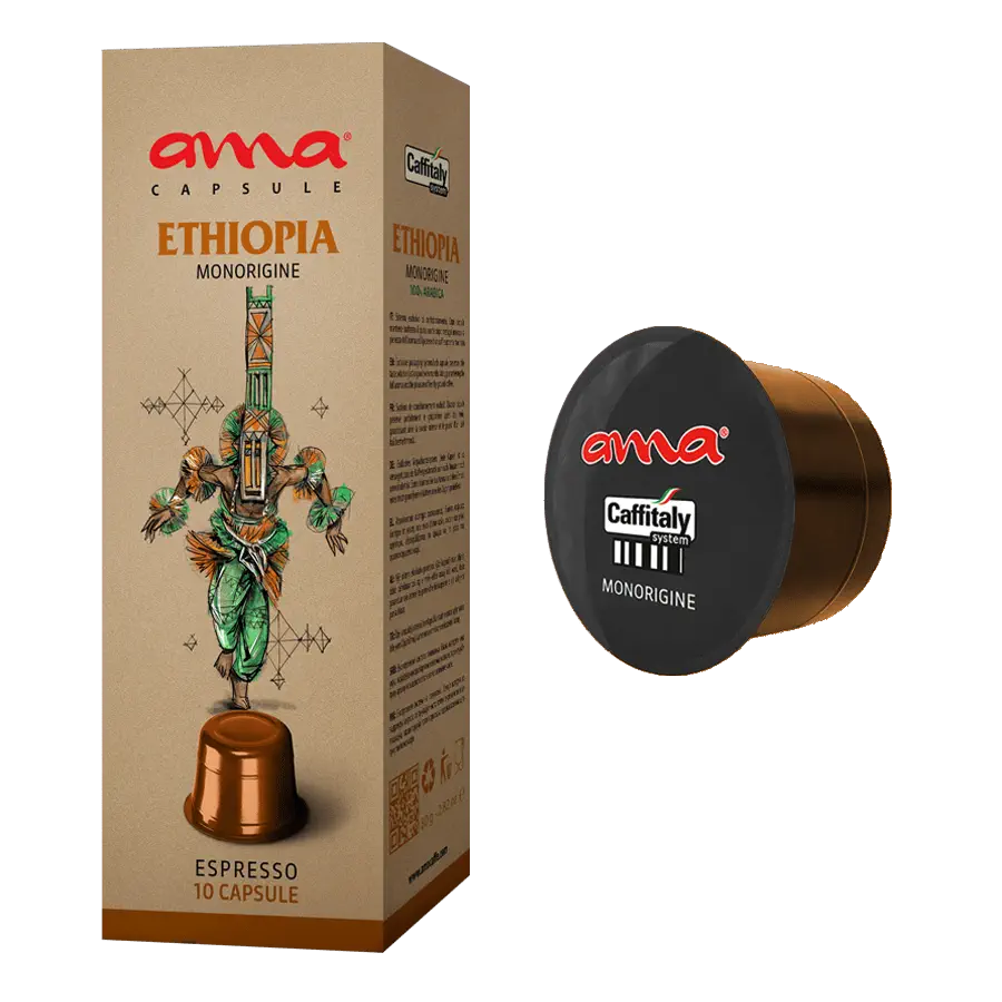 Ama Caffe, Kapsulë Monorigine Ethiopia, 10 x 8 g